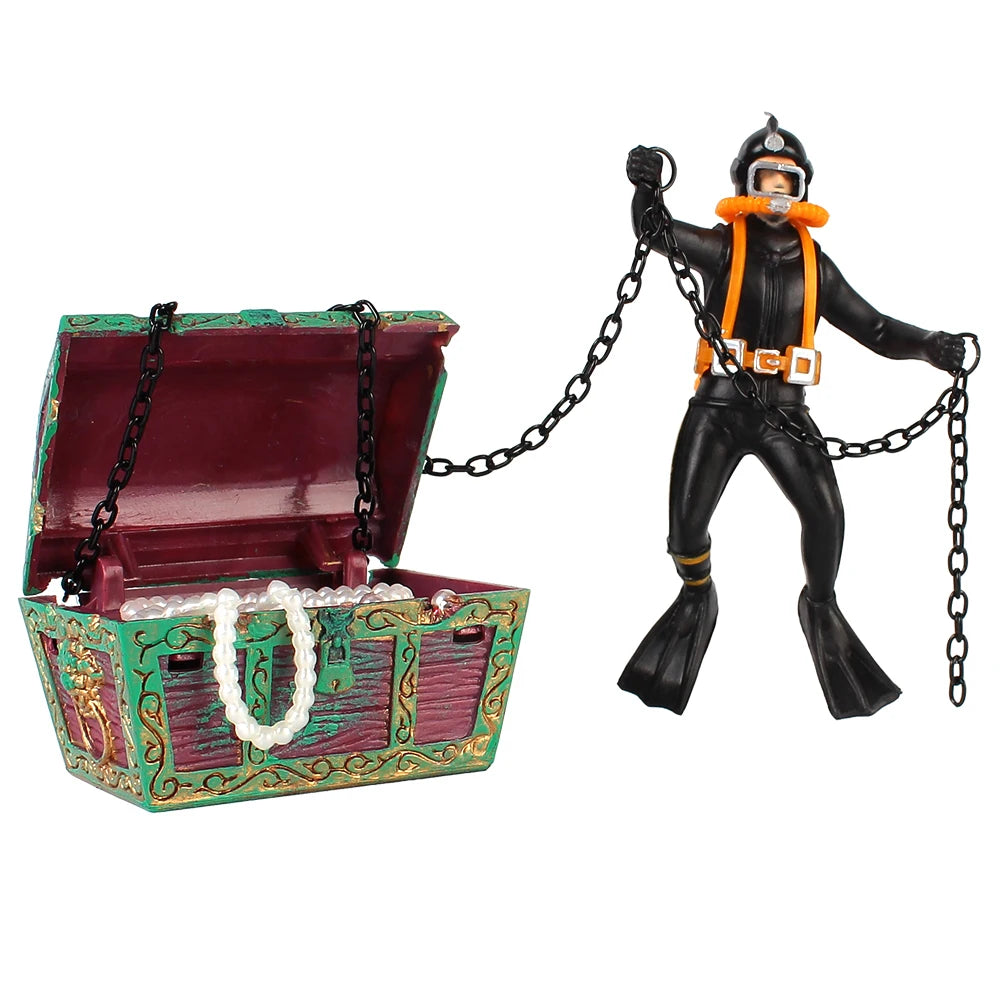Treasure Chest Fish Tank Decorations