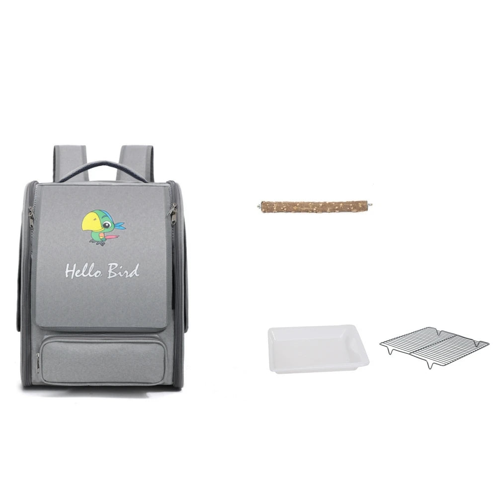 Bird Carrier with Perch and Tray