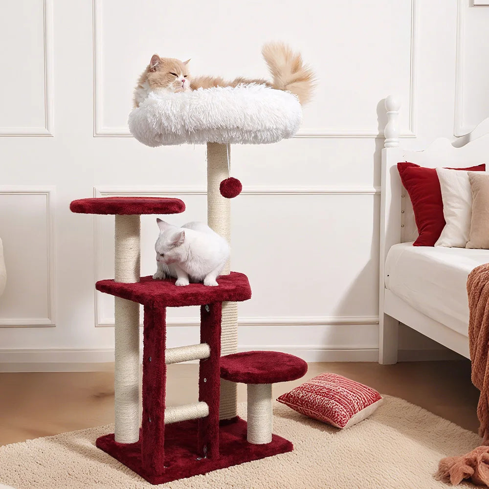 Medium Cat Tree Green Staircase
