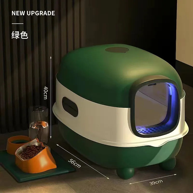 Automatic Self-Cleaning Fully Enclosed Smart Cat Litter Box