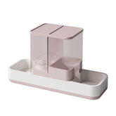 Pink 2-in-1 Automatic Pet Water and Food Dispenser - Gravity Feeder for Cats and Dogs
