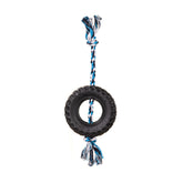 Blue Interactive Tire Rope Dog Toy - Heavy Duty Chew Toy for Dental Health & Play