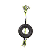 Green Interactive Tire Rope Dog Toy - Heavy Duty Chew Toy for Dental Health & Play
