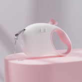 Retractable Dog Leash - Reflective Pet Lead with 3m Extension, One-Button Control(Pink)