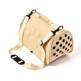 Khaki Stylish EVA Pet Carrier Bag - Lightweight Portable & Breathable Travel Crate for Small Dogs & Cats