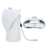 Grey Portable Pet Dog Water Bottle 550ml - Foldable Food-Grade Silicone Travel Drinker with Leak-Proof Dispenser