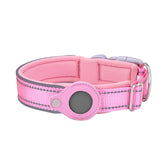 Size L Pink Reflective Adjustable Anti-Lost Pet Collar (For Apple AirTag - Collar Only, Tracker Not Included)
