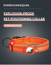 Size XL Red Reflective Adjustable Anti-Lost Pet Collar (For Apple AirTag - Collar Only, Tracker Not Included)