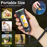 Black Ultrasonic Dog Barking Control Device - Dual Frequency Anti-Bark Trainer with IP65 Waterproof (11.8x48.5x44mm)