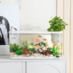 Reptile Terrarium Clear View Breeding Tank Habitat Cage Small Fish Tank Feeding Box for Betta Fish Fish Crayfish Snake Chameleon
