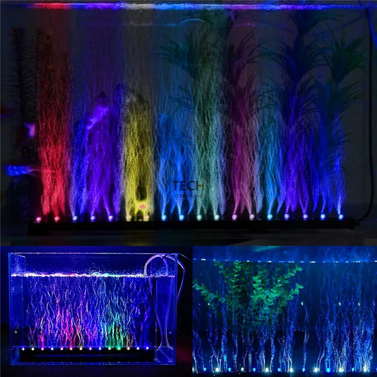 Fish Tank Underwater Submersible Air Bubble Color Changing LED Light