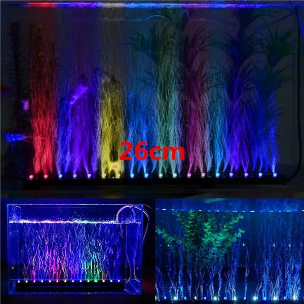 Fish Tank Underwater Submersible Air Bubble Color Changing LED Light