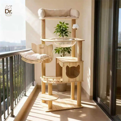 Large Wooden Cat Tree House