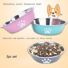 Stainless Steel Pet Bowl with Non-Slip Silicone Base Anti-Tip Over Large Capacity Food Water Bowl for Dogs Cats