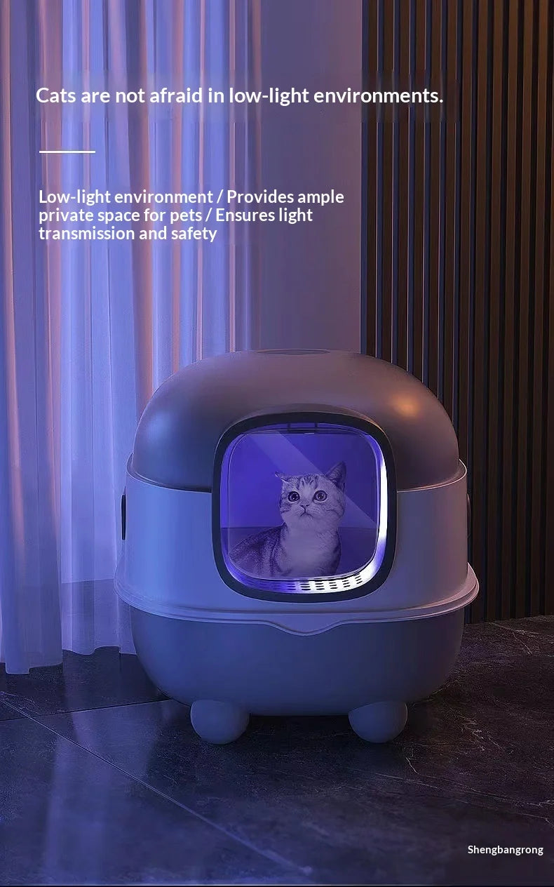 Automatic Self-Cleaning Fully Enclosed Smart Cat Litter Box