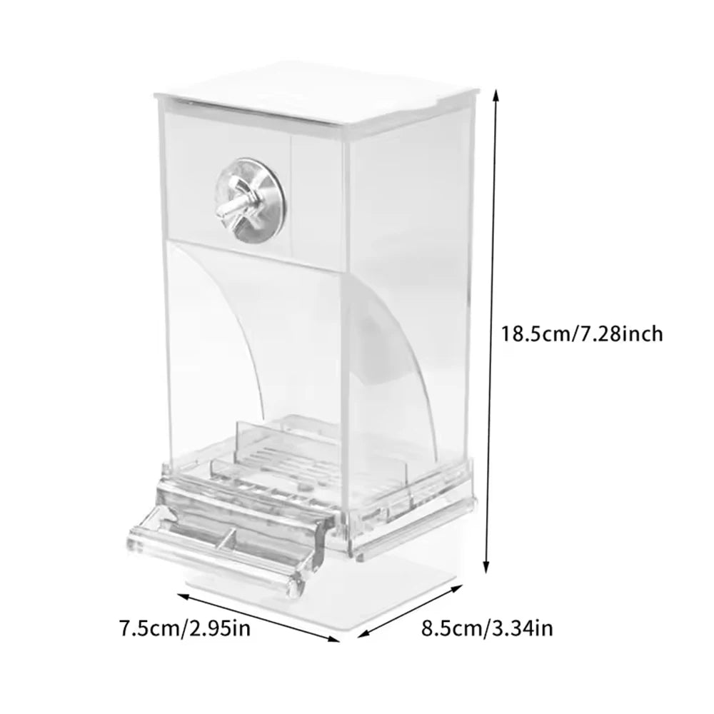 Anti-Spill Transparent Bird Food Box