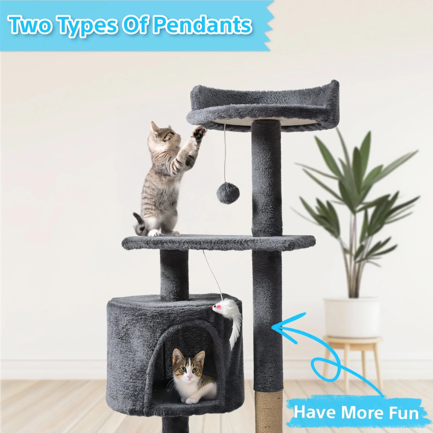 Large Multi-Tier Cat Tree with Cozy Beds