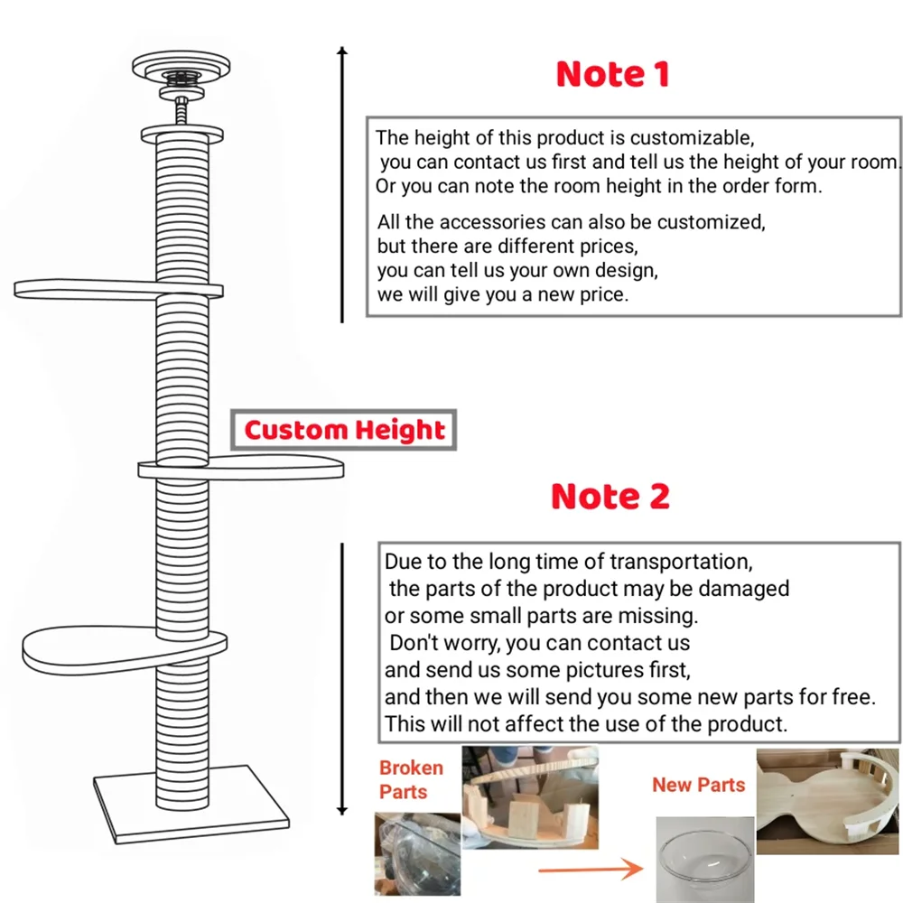 Adjustable Cat Tree House Cat Tower