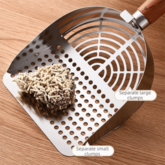 Stainless Steel Cat Litter Scoop Deep Shovel Sturdy Mesh Pet Waste Shovel Long Handle Comfortable Grip Cat Poop Sifting Tool