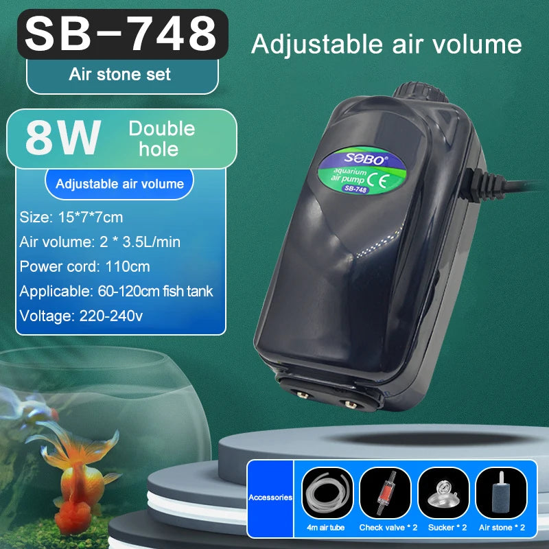 Silent Aquarium Oxygen Air Pump
