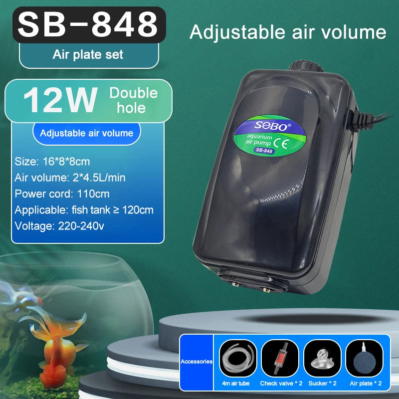 Silent Aquarium Oxygen Air Pump