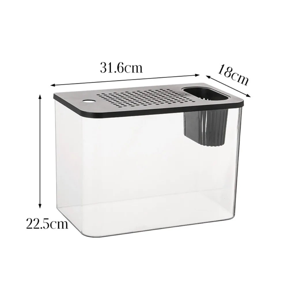 PET+ABS Fish Tank New Transparent with Lid