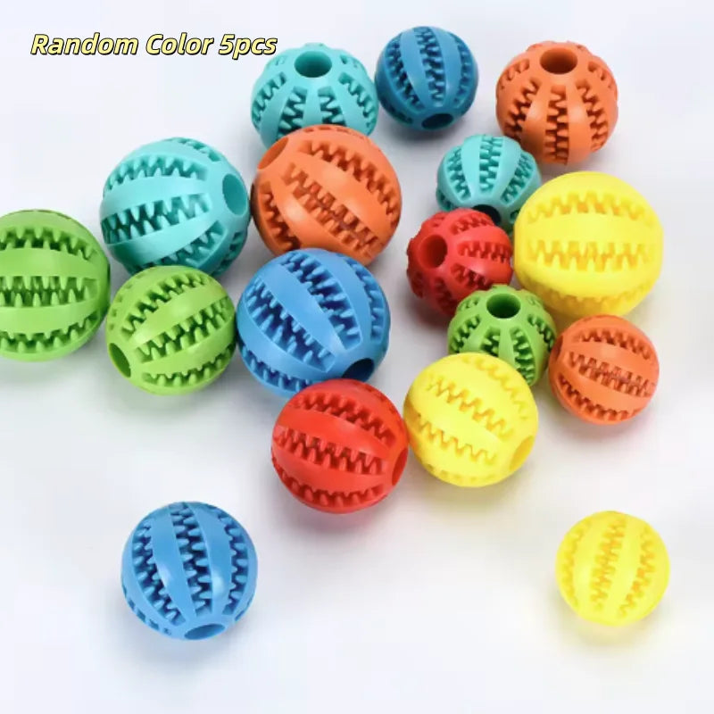 Interactive Dog Food Ball Rubber Chew Toy