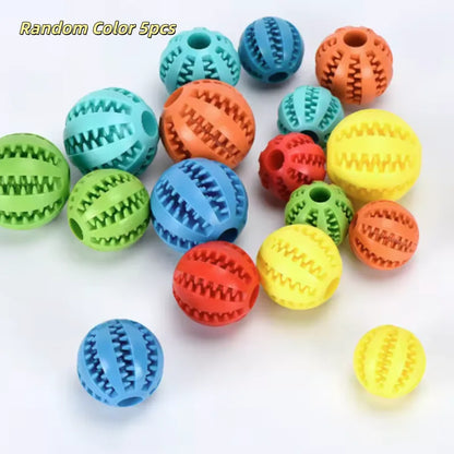 Interactive Dog Food Ball Rubber Chew Toy