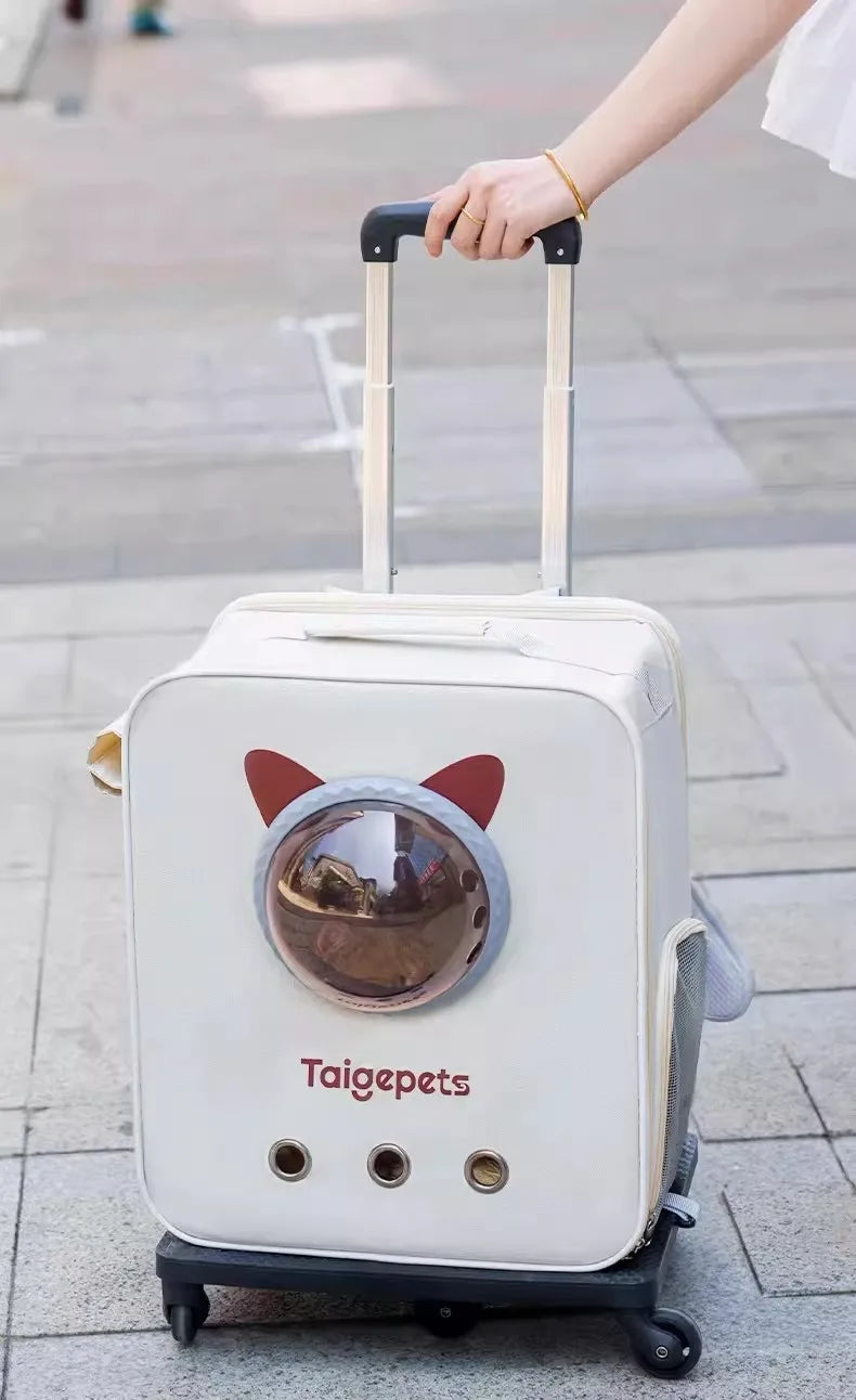 Rolling pet carrier