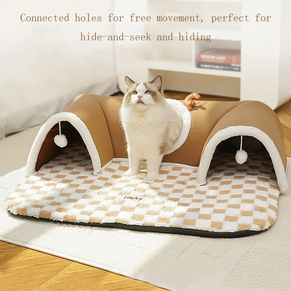 Autumn Winter Integrated Play & Sleep Cat Bed