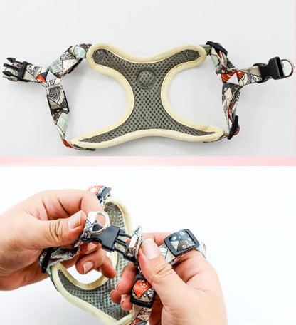 X-Shaped Harness and Leash Set
