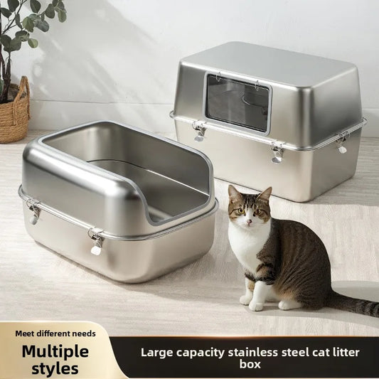 Extra Large Stainless Steel Cat Litter Box