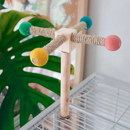 Rotating Wood Bird Perch