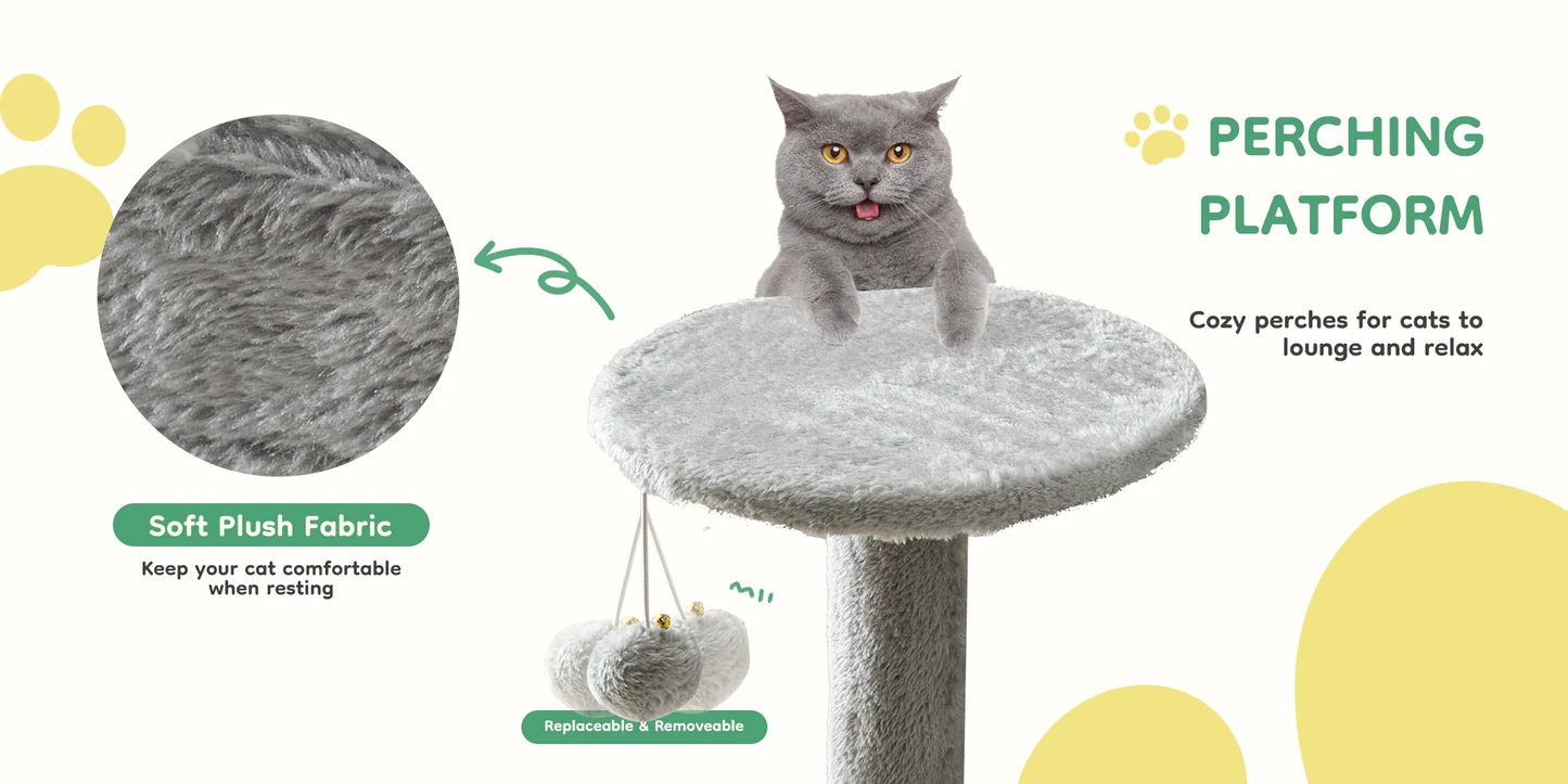 44 Inch Tall Cat Tree Tower for Multiple Cats