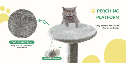44 Inch Tall Cat Tree Tower for Multiple Cats