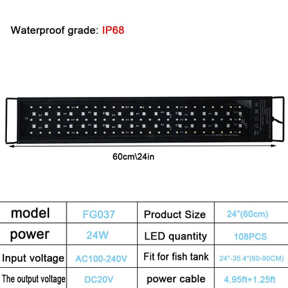 30-60cm Fish Tank 24/7 Full Spectrum Lighting