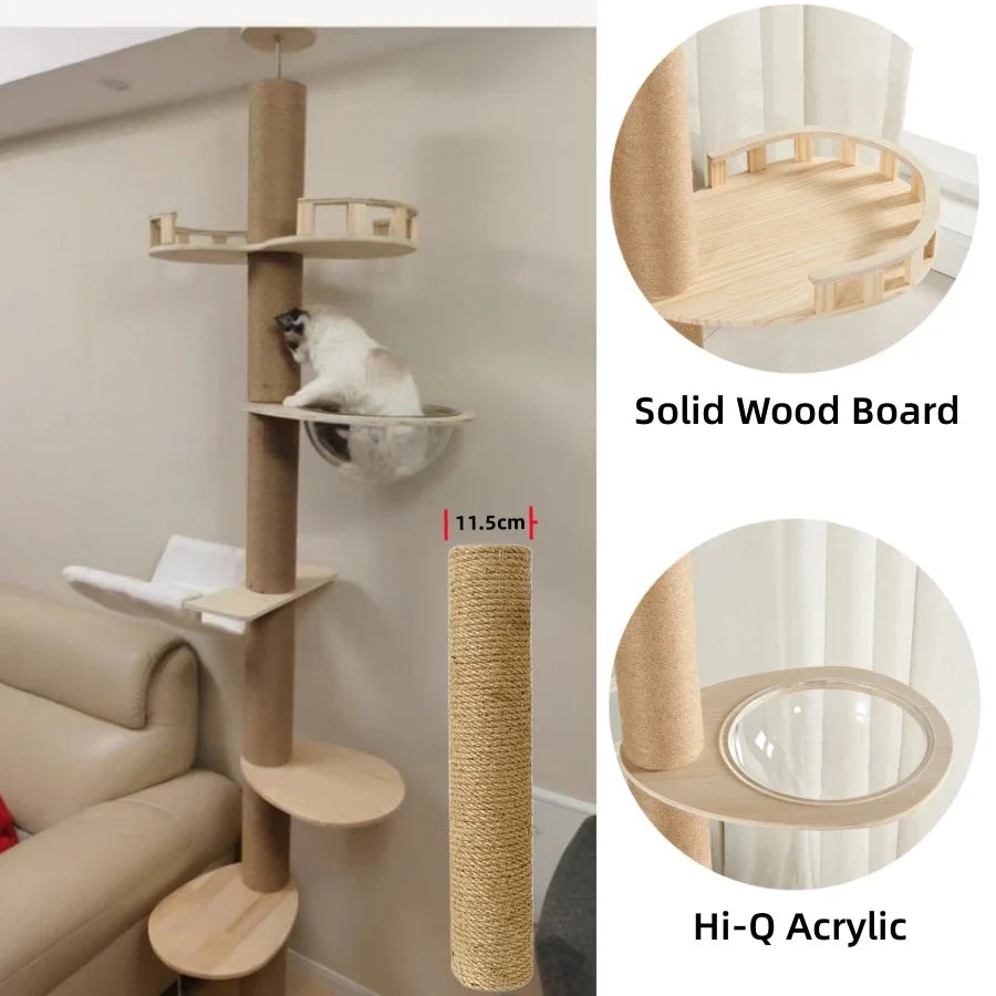 Adjustable Cat Tree House Cat Tower