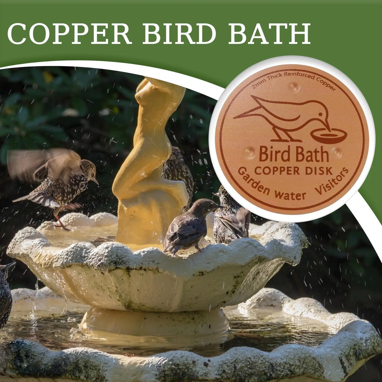 Bird Bath Copper Disk Water Fountain