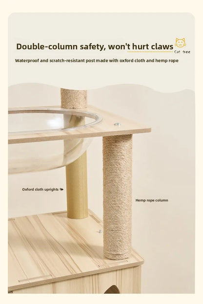 Large Wooden Cat Tree House
