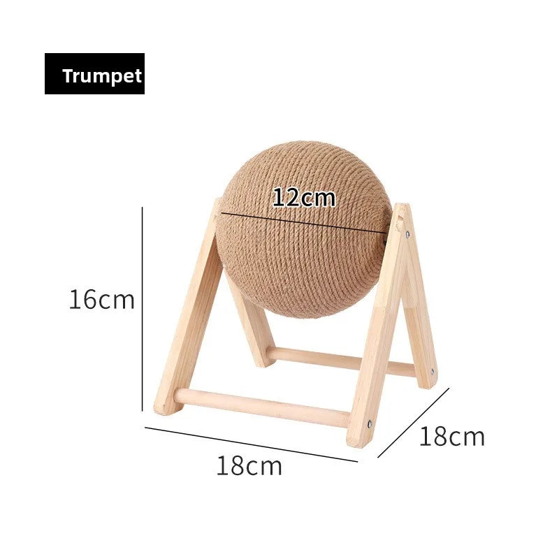 Cat scratching board cat toy wooden cat scratch ball rabbit clawing sisal rope cat climbing frame durable cat scratching post