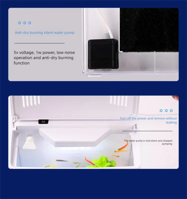 Self circulating household desktop fish tank