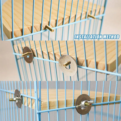 Fan-shaped Parrot Wooden Stand Rack