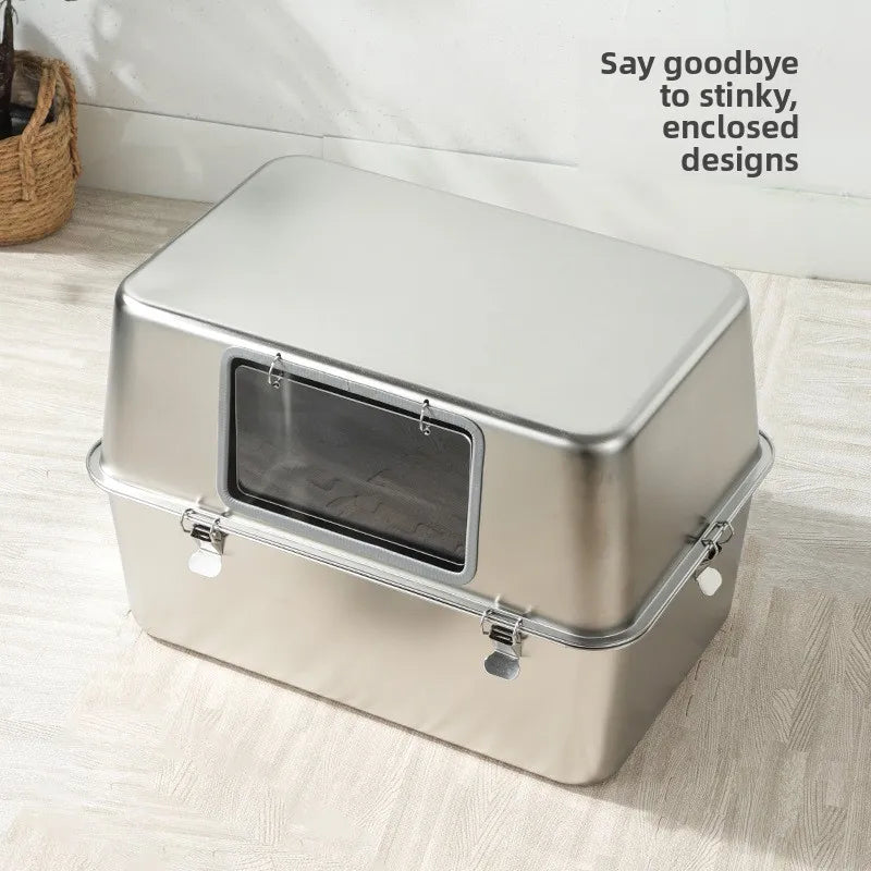 Extra Large Stainless Steel Cat Litter Box