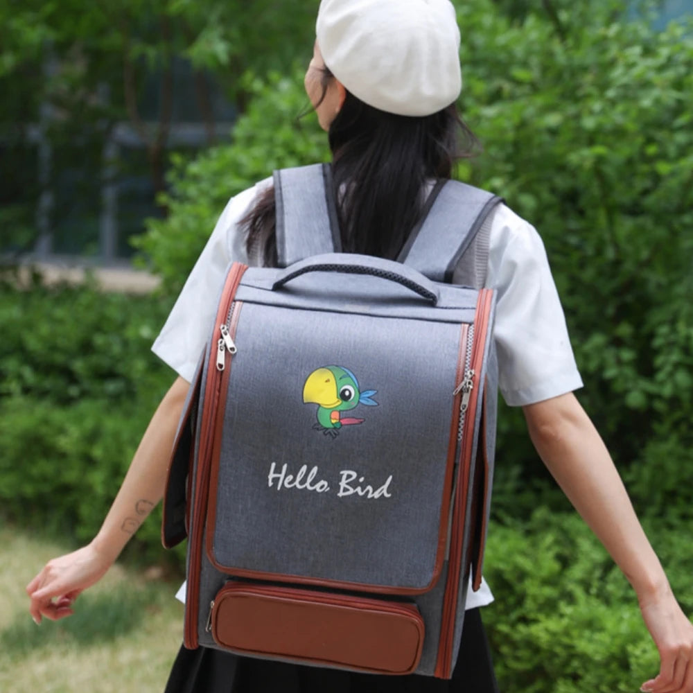 Bird Carrier with Perch and Tray