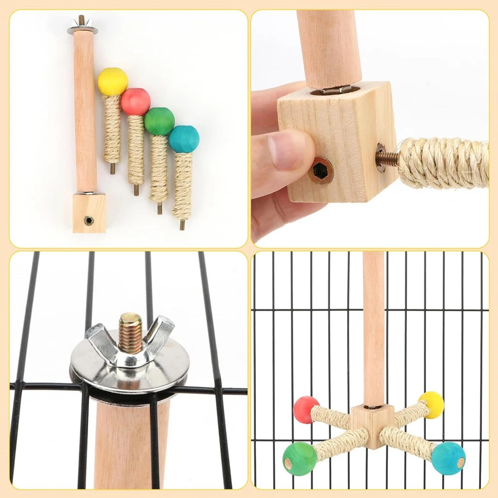 Rotating Wood Bird Perch