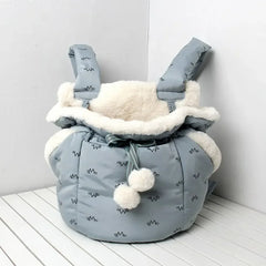 Pet Carrier Bag Winter Warm Small Cat Dogs Backpack Cat Carrier Outdoor Travel 6kg Load-bearing Plush Pets Cage