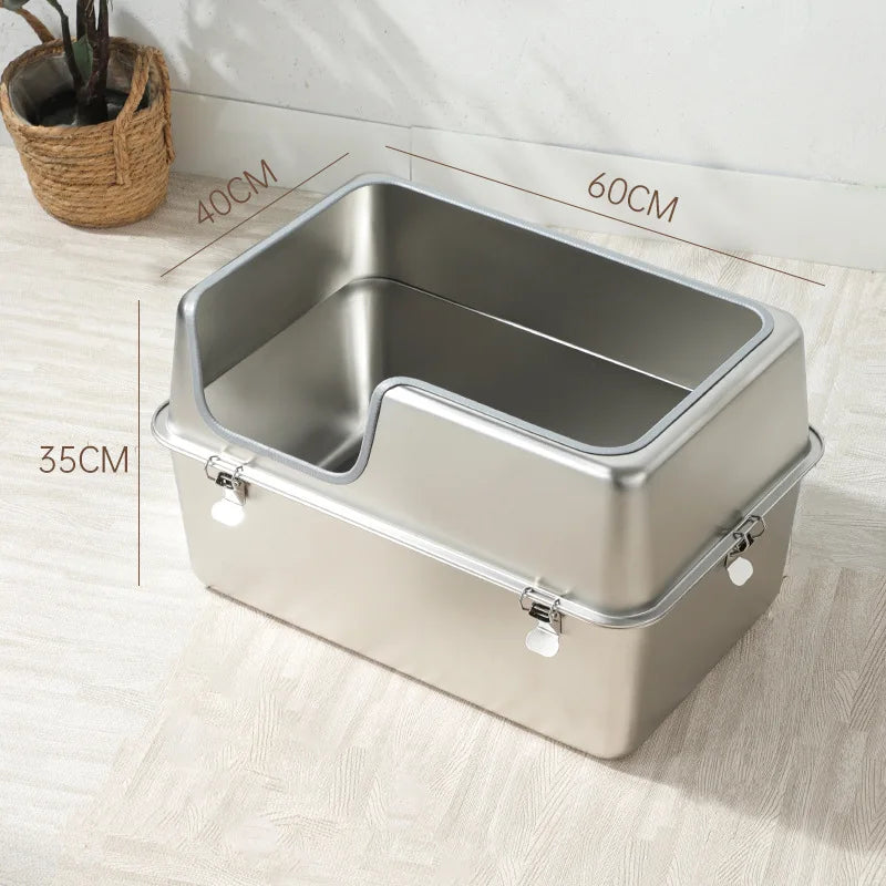 Extra Large Stainless Steel Cat Litter Box