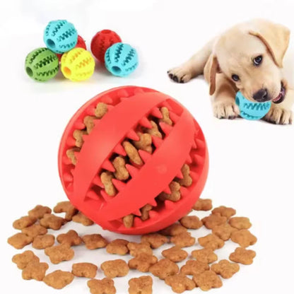Interactive Dog Food Ball Rubber Chew Toy