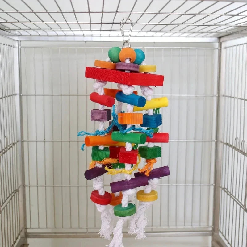Colorful Wooden Parrot Chew Toys