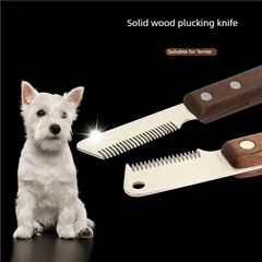 Professional Dog Comb Stainless Steel Wooden Handle Stripping Knife Pet Hair Remover Grooming Tools Undercoat Brushes grooming